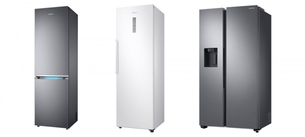 독일 스티바, 스웨덴 라드앤론, 이탈리아 알트로콘수모 등 유럽 주요 지역 소비자 전문지 평가에서 각각 1위를 차지한 삼성 냉장고 제품들. [삼성전자 제공]