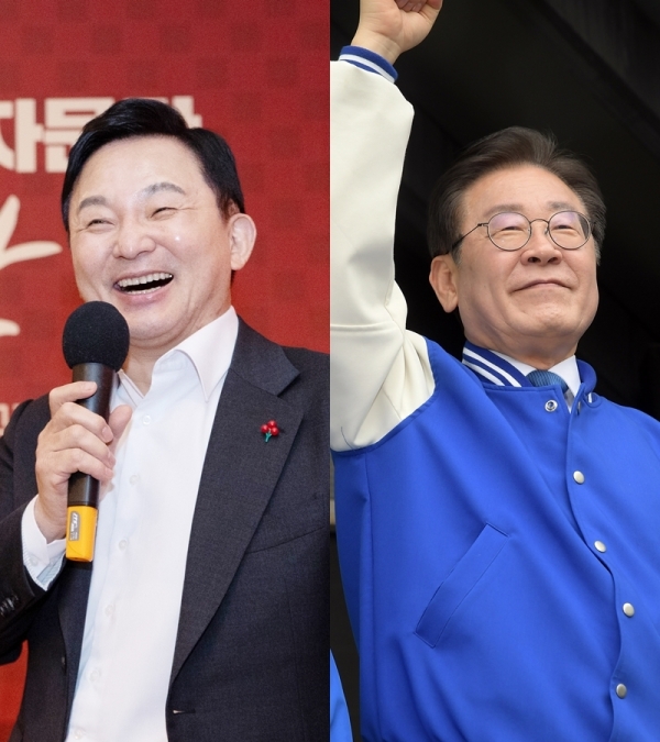 원희룡(왼쪽) 전 국토교통부장관·이재명 더불어민주당 대표